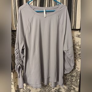 Fabletics Cashel Adjustable Long-Sleeve Top II - Haze Grey - Size 3X